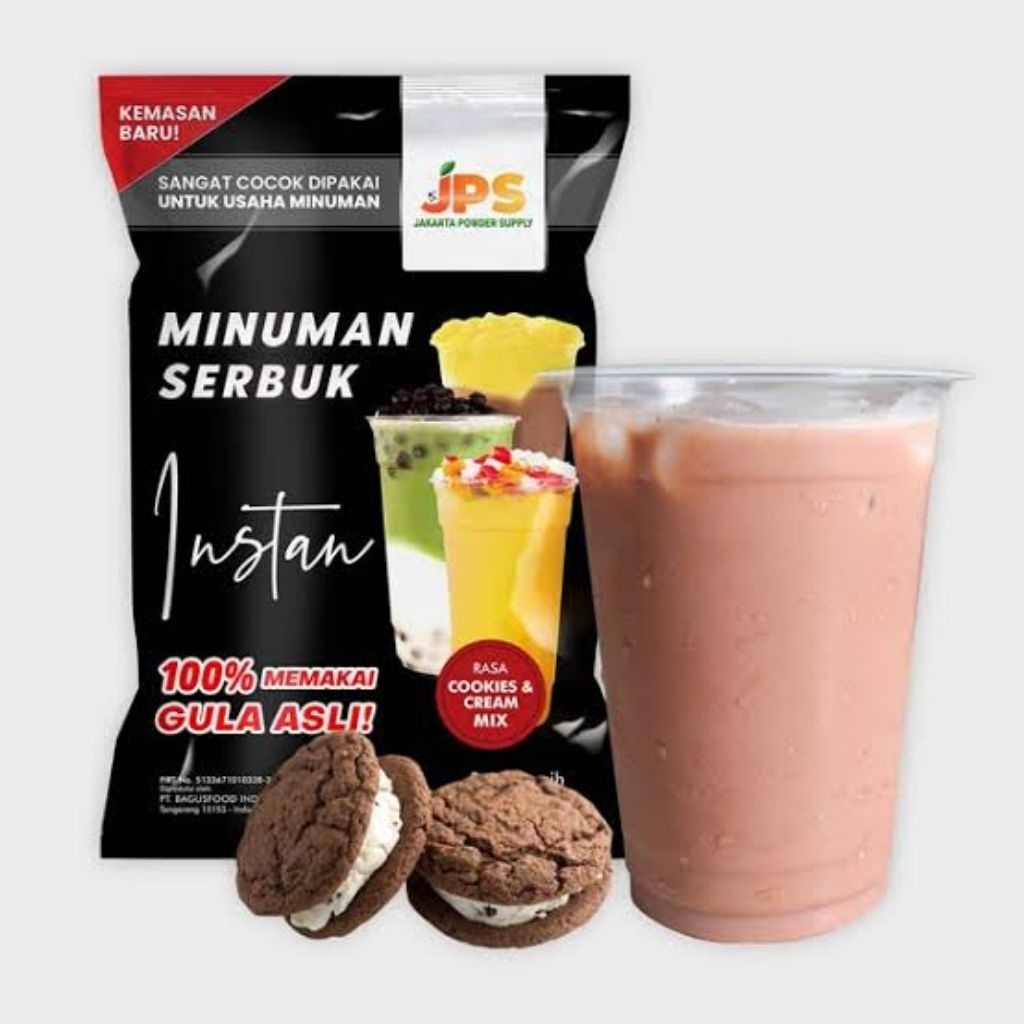 

bubuk minuman JPS Cookies & cream mix gula 1 kg di denpasar bali