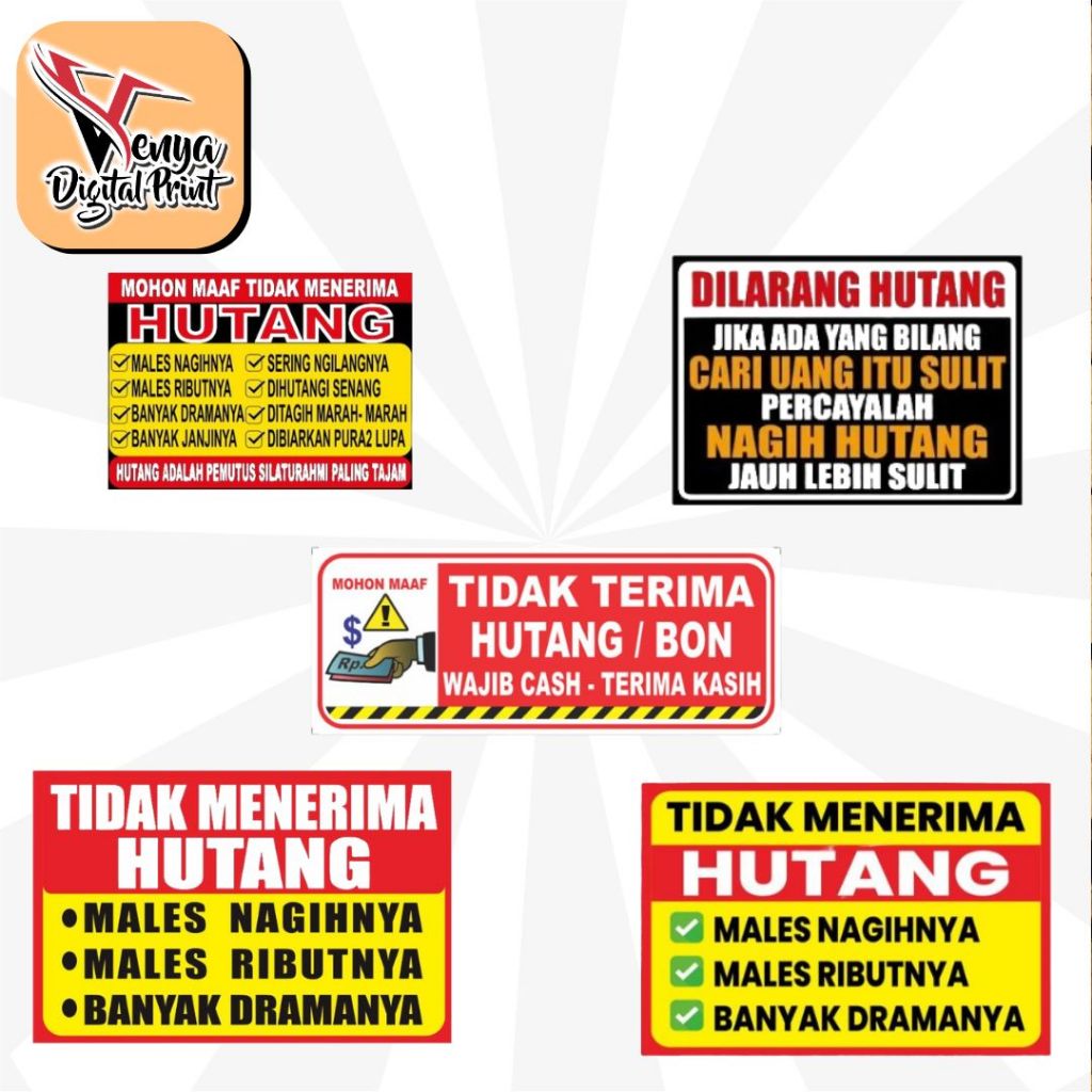 

stiker dilarang hutang anti air