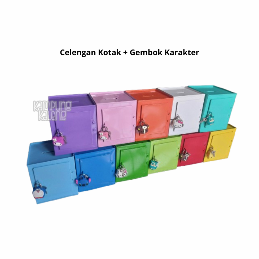 Celengan Kotak + Gembok Karakter
