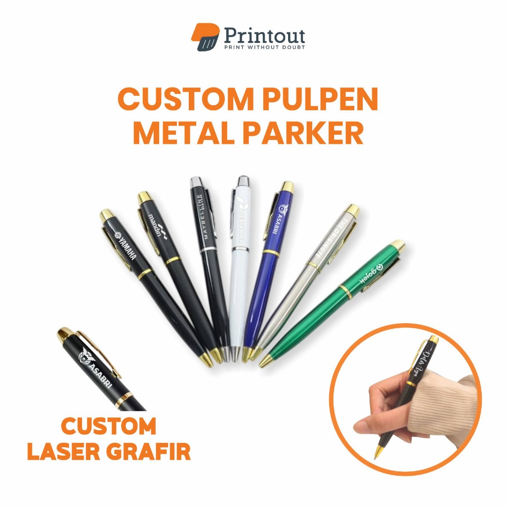

Printout Custom Pulpen Metal Parker | Pulpen Custom | Pulpen Promosi | Pulpen Hadiah | Pulpen Souvenir