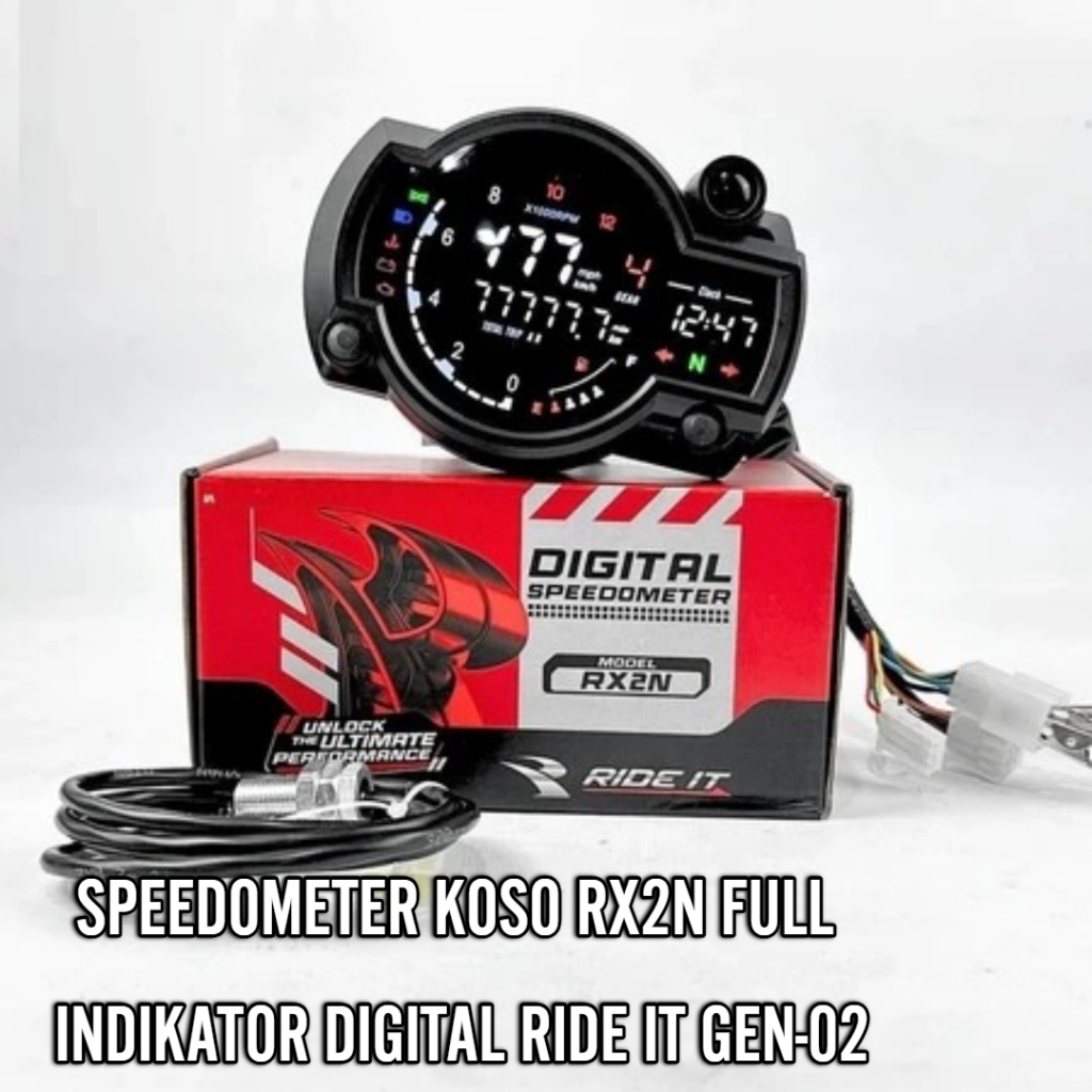 Spidometer Speedometer Koso RX2N Full Indikator Digital Spedo Spido Koso RX2N Set Pangkon Cnc Ride I