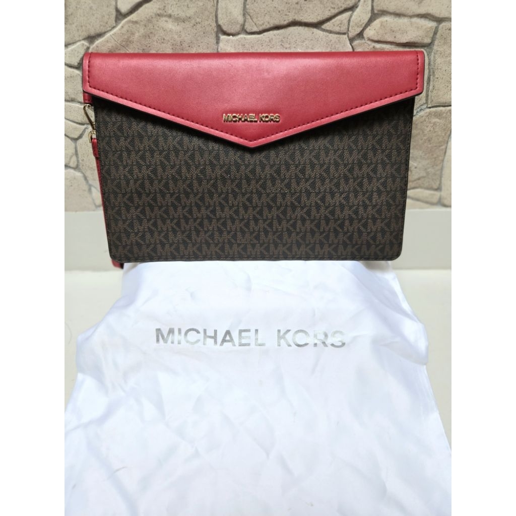 Michael Kors Red Clutch Bag "Second Like New (preloved)" Original 100%