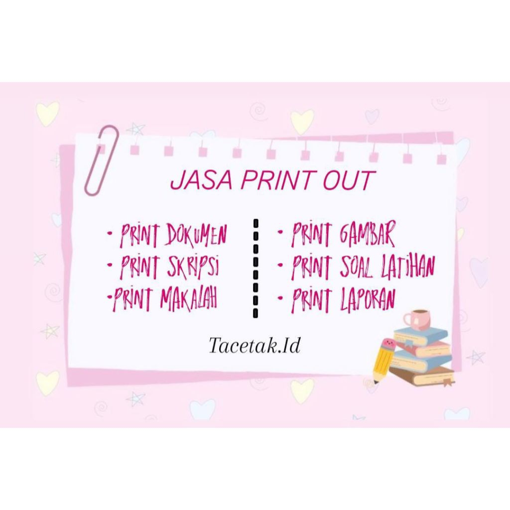 

JASA PRINT OUT/CETAK DOKUMEN/MAKALAH/LAPORAN di Kertas A4 / F4