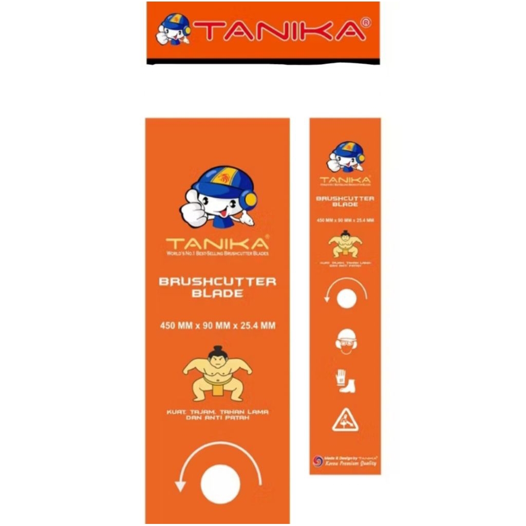 Parangan Pisau Babat Tanika Baja 450x25,4x90 SK-5 Blade 45x90x1.6mm Piso Mesin Potong Rumput 328