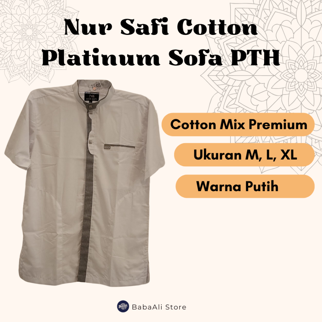BabaAli - Baju Koko Nur Safi Cotton Platinum Sofa PTH