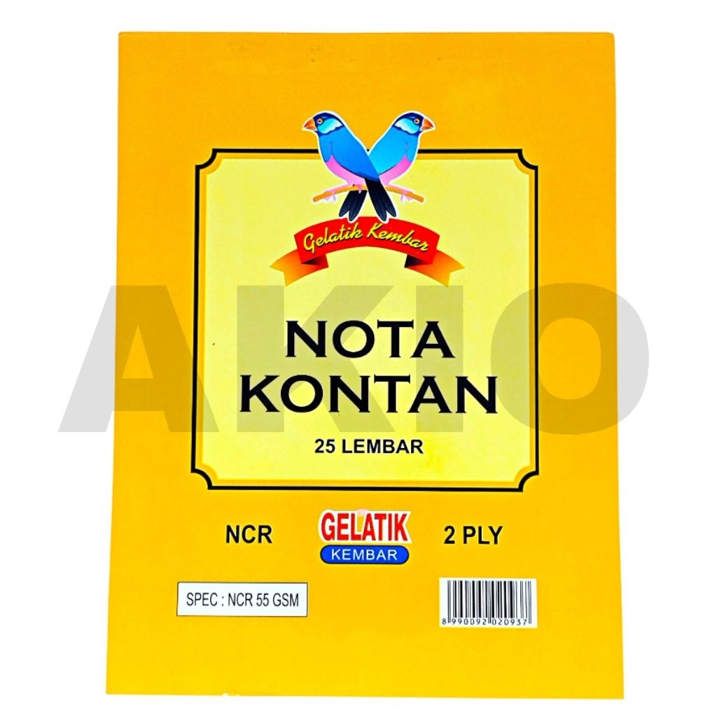 

Buku Nota 2 Ply GELATIK KEMBAR Besar Rangkap 50 Lembar (25+25) Kontan Pak 1/2 Folio NCR Murah Berkualitas