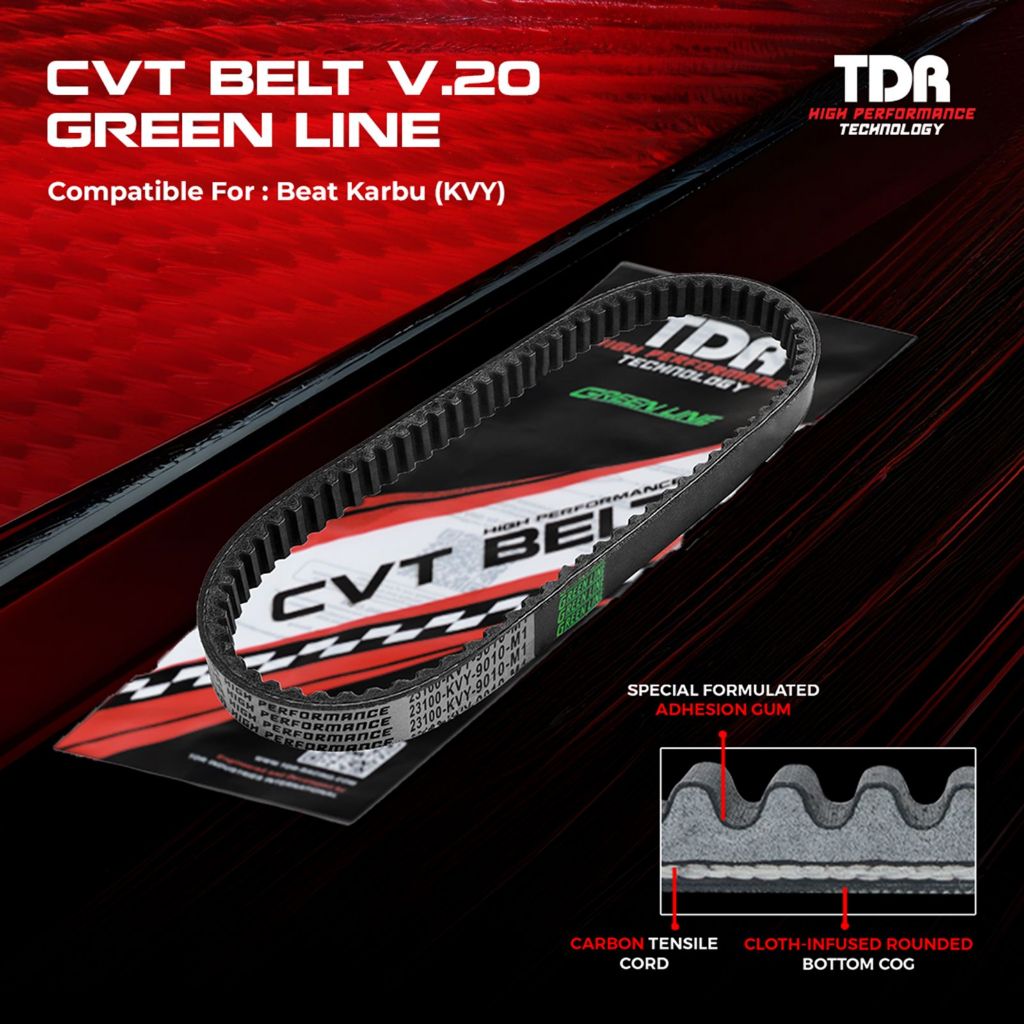 V Belt TDR CVT Belt V.20 Green Line Motor Beat (KVY) Karbu Only