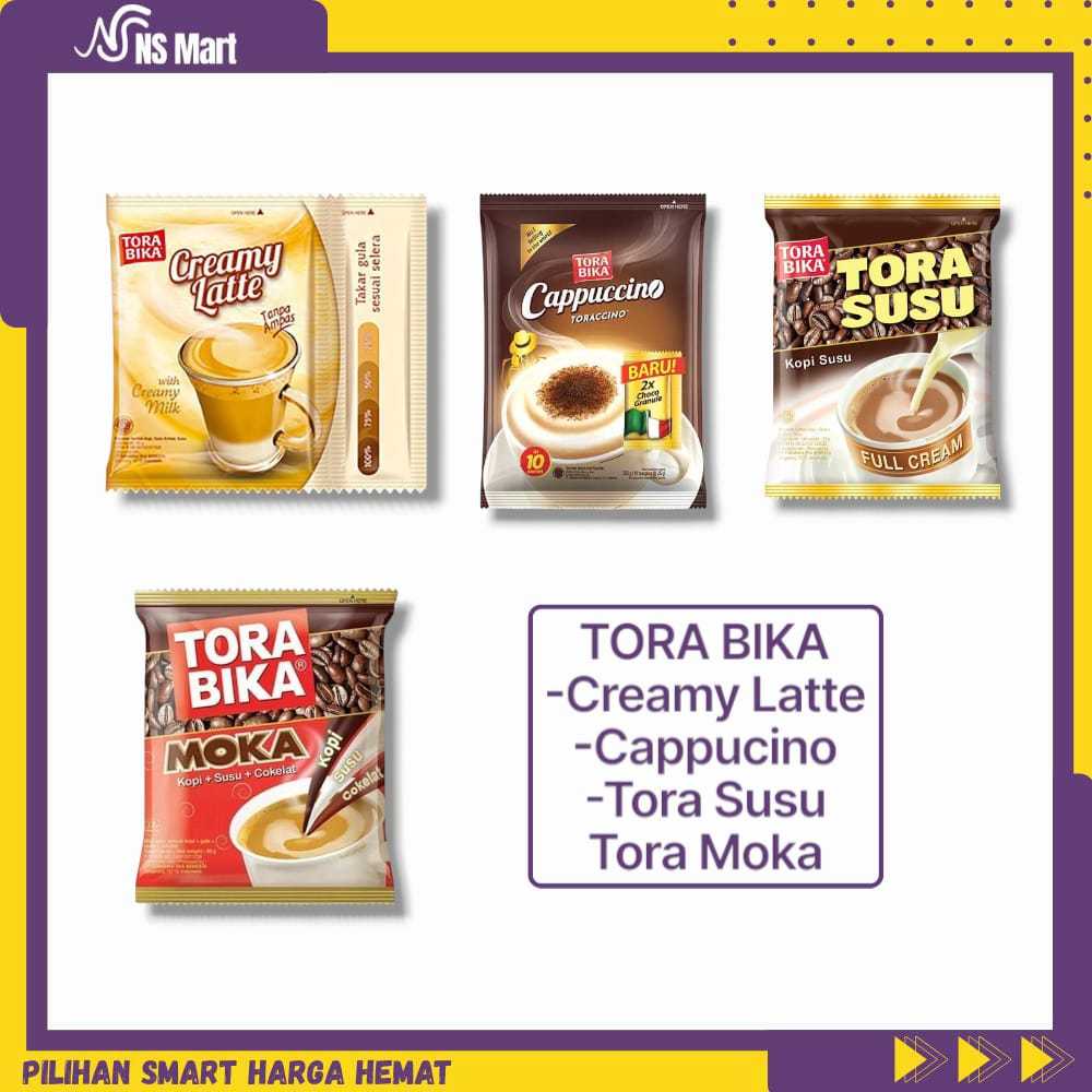 

Torabika Cappucino / Creamy Latte / Tora Susu / Tora Moka 1 Renceng 10 Sachet