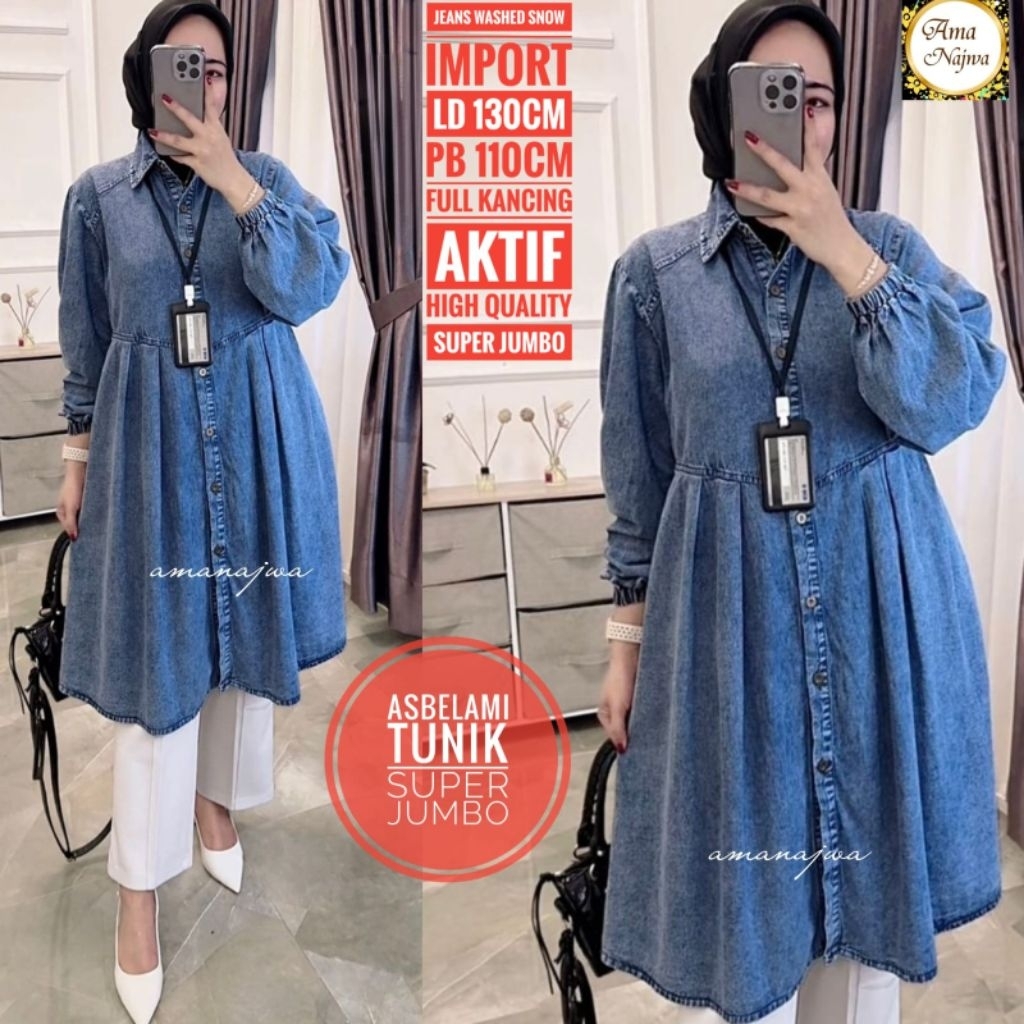 TUNIK JUMBO LD 130CM / Ld 110CM | JEANS JUMBO | ATASAN JUMBO | BAJU JUMBO | ASBELAMI TUNIK