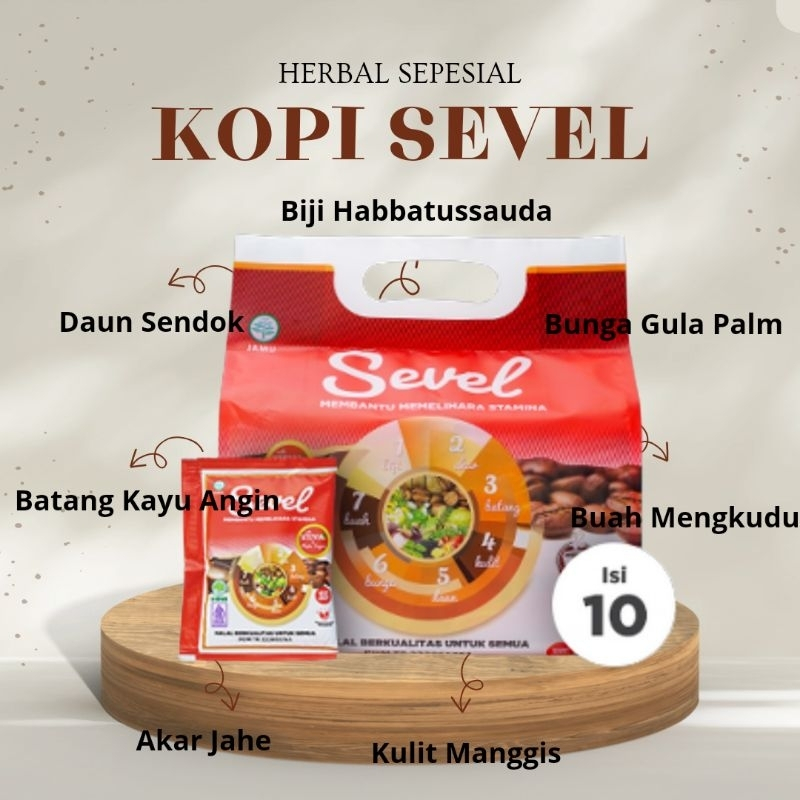 

KOPI SEVEL ISI 10 SACHET ( KOPI HERBAL MENMYEHATKAN ) kemasan merah MENYEHATKAN