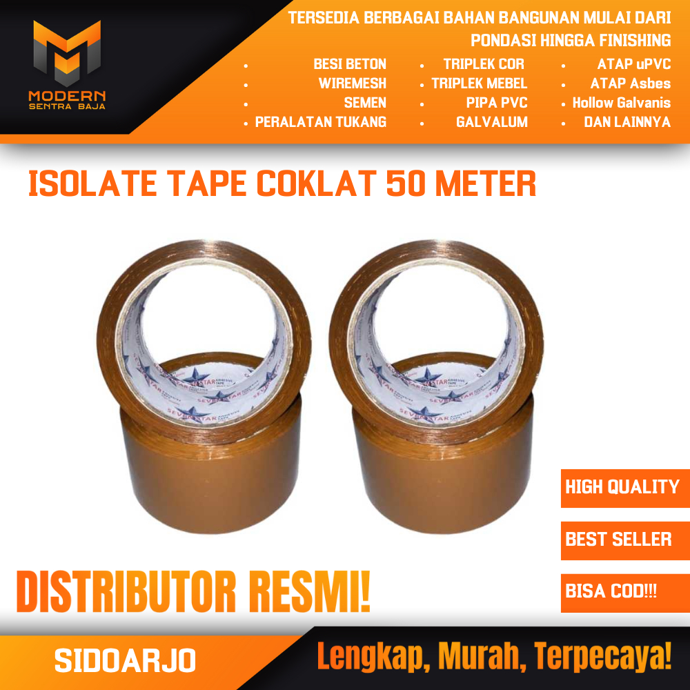 

Lakban Coklat Seven Star 50 Meter 4,8 cm