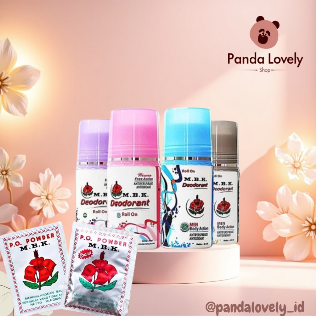 MBK powder official sachet menahan bau badan 1 BOX// ketiak - putih dan silver// panda lovely
