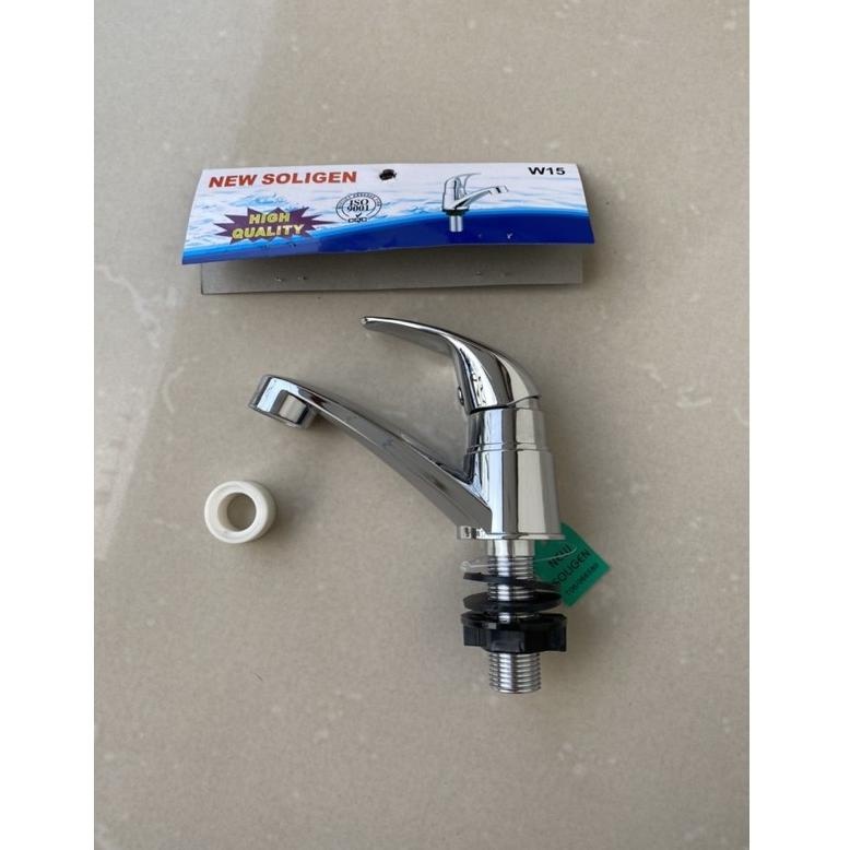 CROME NEKEL W15 NEKEL Kran Wastafel Cuci Tangan PVC SOLIGEN W15 CROME