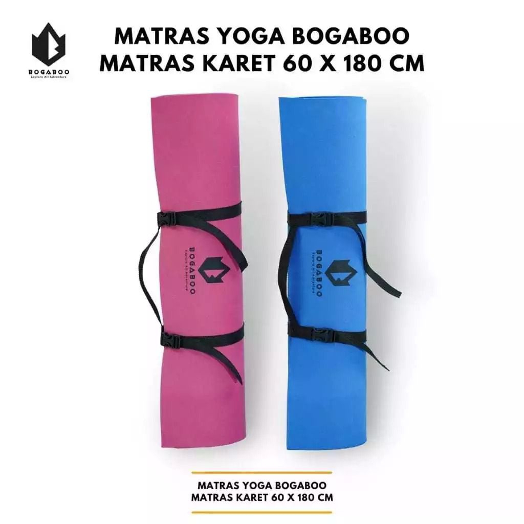 Matras Yoga tebal 5 mm merk BOGABOO - Matras kemping tebal - Matras Gym - Matras Karet 60 x 180cm
