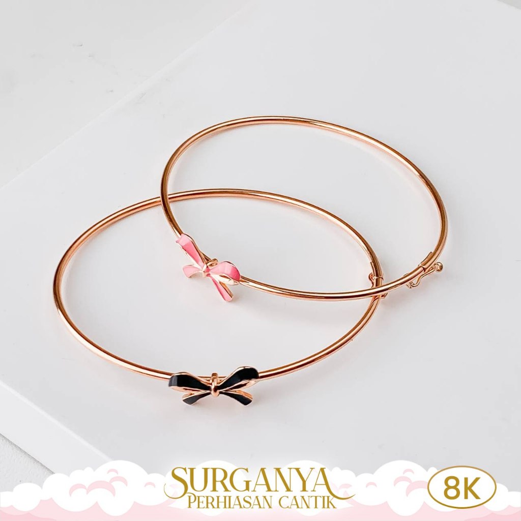 Macan Gold Kadar 8K Yellow Gold Bangle - Gelang Model Pita