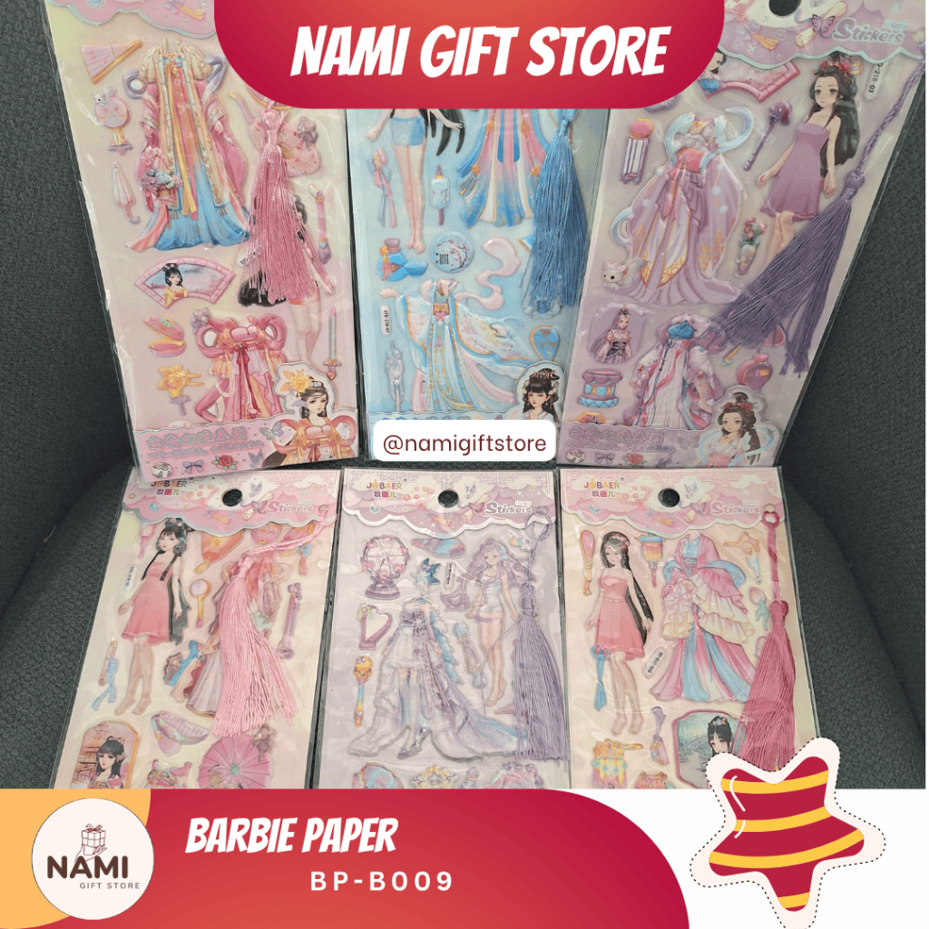 

[BP-B0009] Barbie Paper Sticker 3D Random