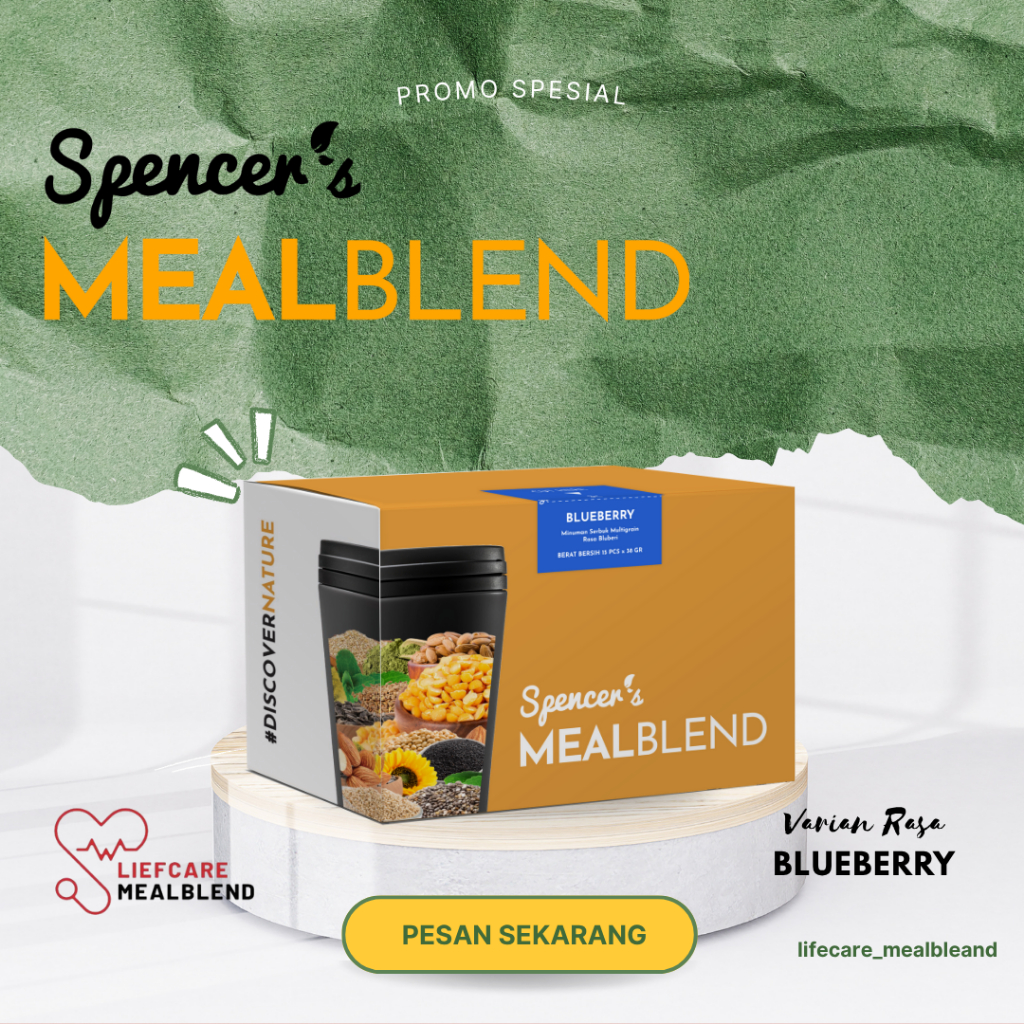 

Spencer's MealBlend - Complete Nutrition Meal Lengkapi Nutrisi Harian Alami - Wild Blueberry Splash