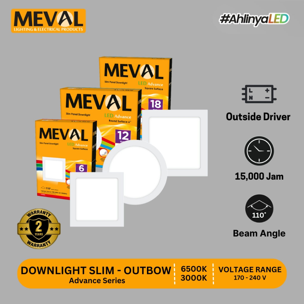 MEVAL Lampu LED Slim Downlight Advance Series - OUTBOW