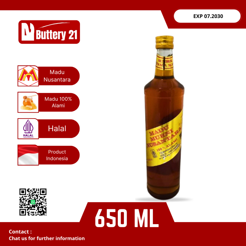

MADU MURNI NUSANTARA 650 ML/MADU NUSANTARA/MADU 100% ALAMI/MADU ALAM