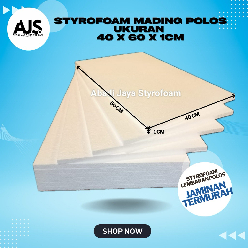 

Styrofoam Lembaran 60 x 40 x 1 cm | Styrofoam Mading