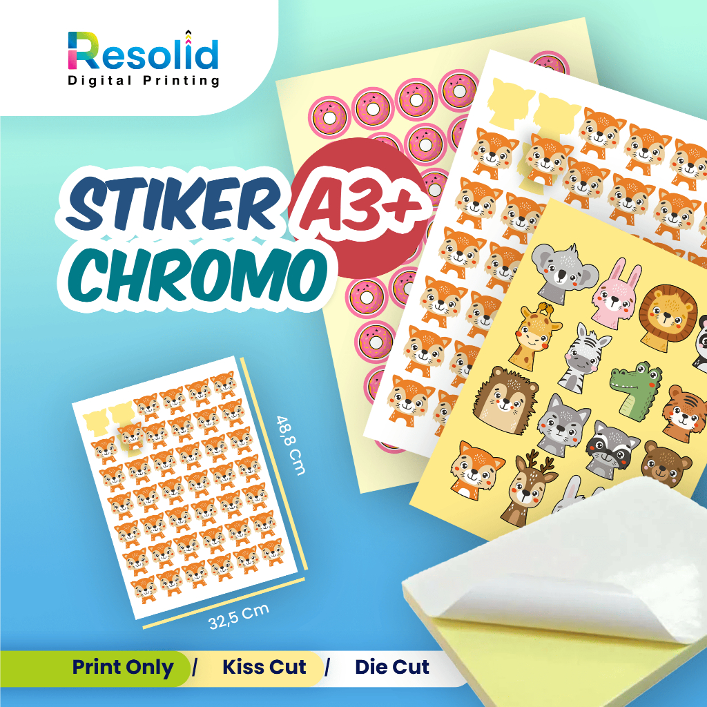 

CETAK STIKER CHROMO / CROMO / KROMO / BONTAC A3+ 57X32.5CM – STIKER LABEL KEMASAN MAKANAN MINUMAN | PRINT & KISS CUT / KIS KAT | STIKER CUSTOM / COSTUM USAHA | CUTTING PRESISI RESOLID