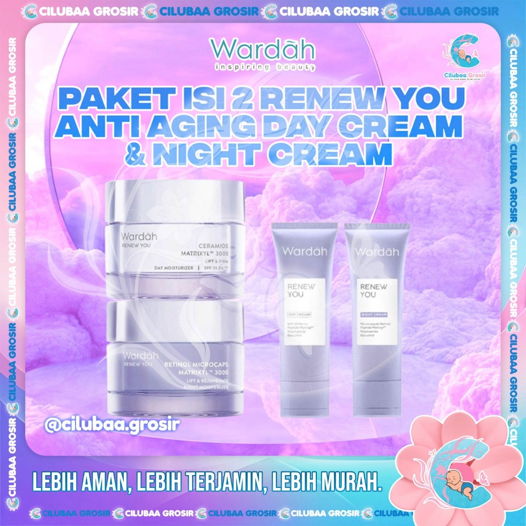 Wardah Renew You Anti Aging PAKET ISI 2PCS Day Cream & Night Cream