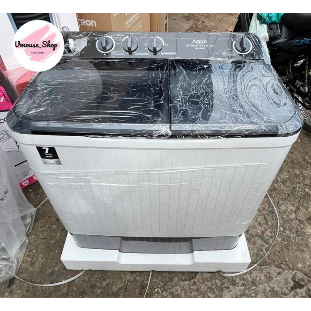 MESIN CUCI 2 TABUNG AQUA SANYO 1010HT - AQUA MESIN CUCI 2 TABUNG - MESIN CUCI 2 TABUNG 10KG AQUA SAN