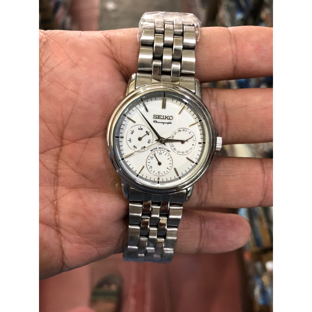 jam tangan wanita seiko chronograph stenlis steel water resist sport anti air normal semua