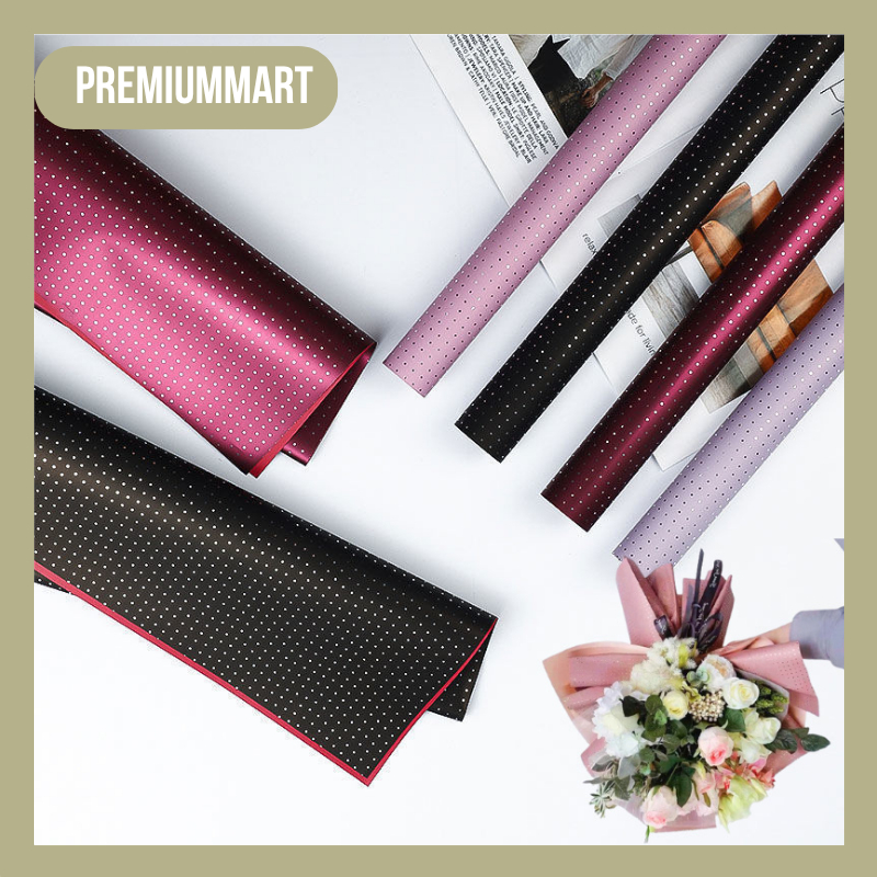 

Kertas Buket Bunga Small Polkadot Cellophane Flower Wrapping Paper Motif Polkadot Kecil KB040