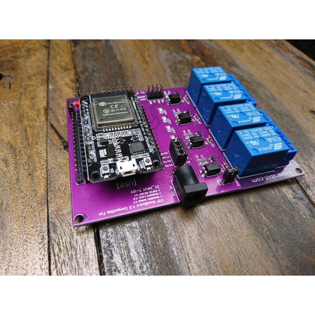 Relay 4 Channel Shield untuk ESP32 DOIT DEV KIT 30 PIN & NodeMCU Amica Lolin