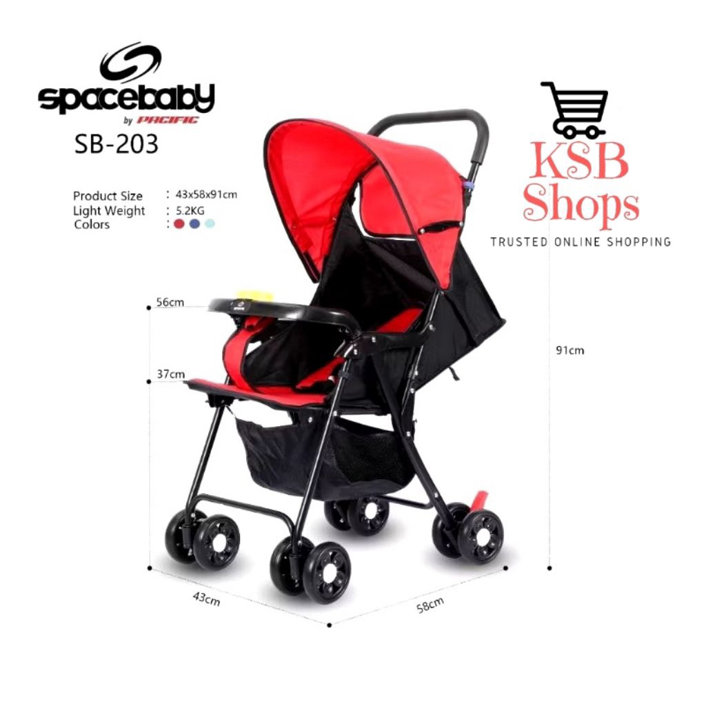 KSB Sepeda Bayi / Baby Stroller / Kereta Dorong Bayi SPBABY Fitur Lengkap Ekonomis DISKON by PACIFIC