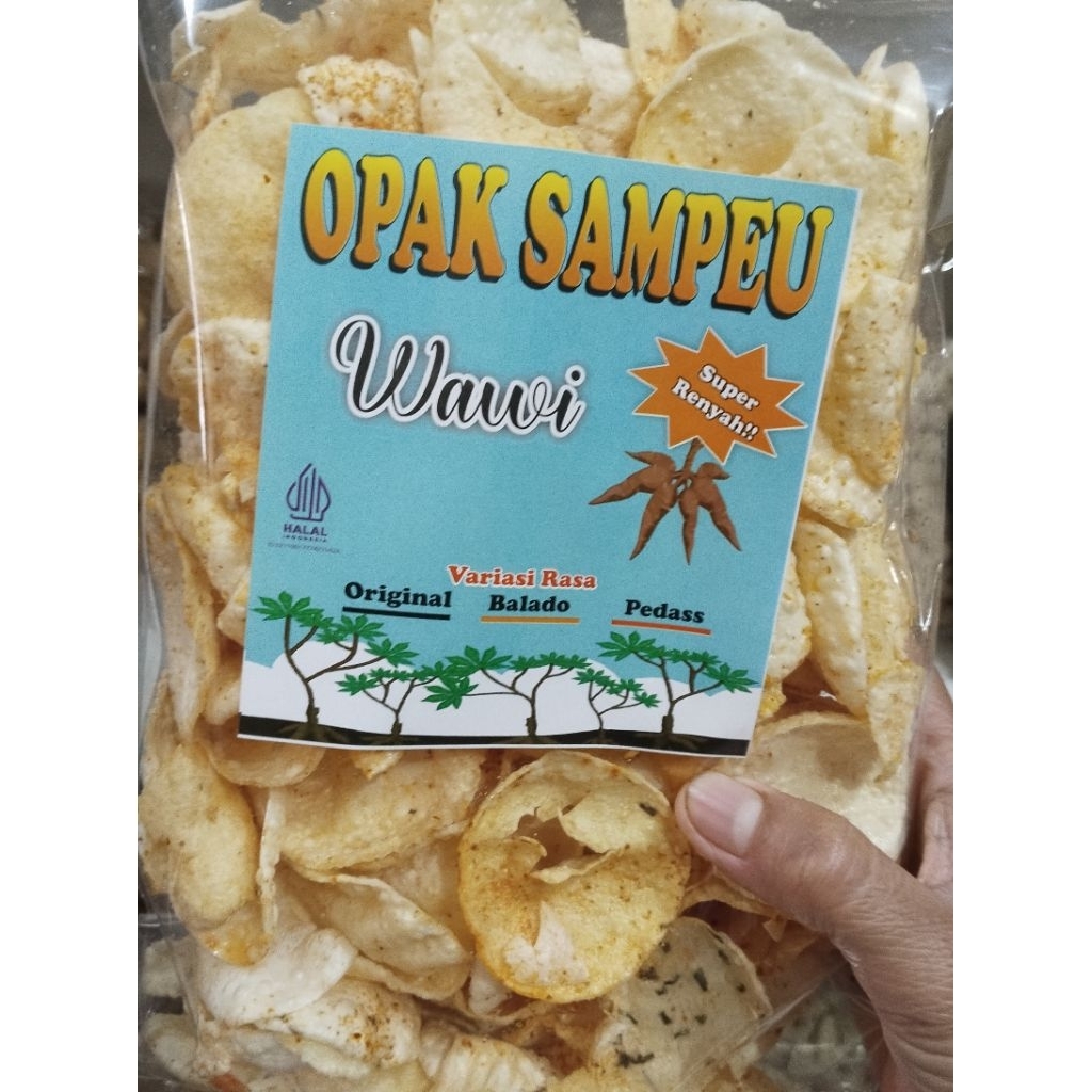 

Opak sampeu wawi Netto 100 gram enak dan renyah snack singkong