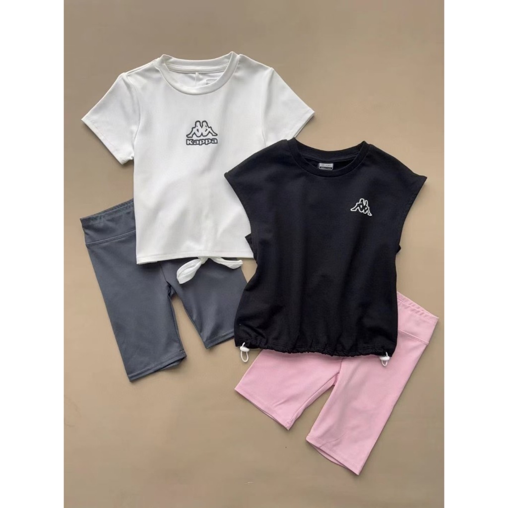 Kappa Girls Sportwear Set Kids | size 6-16 years | baju olahraga gym set anak perempuan black white 