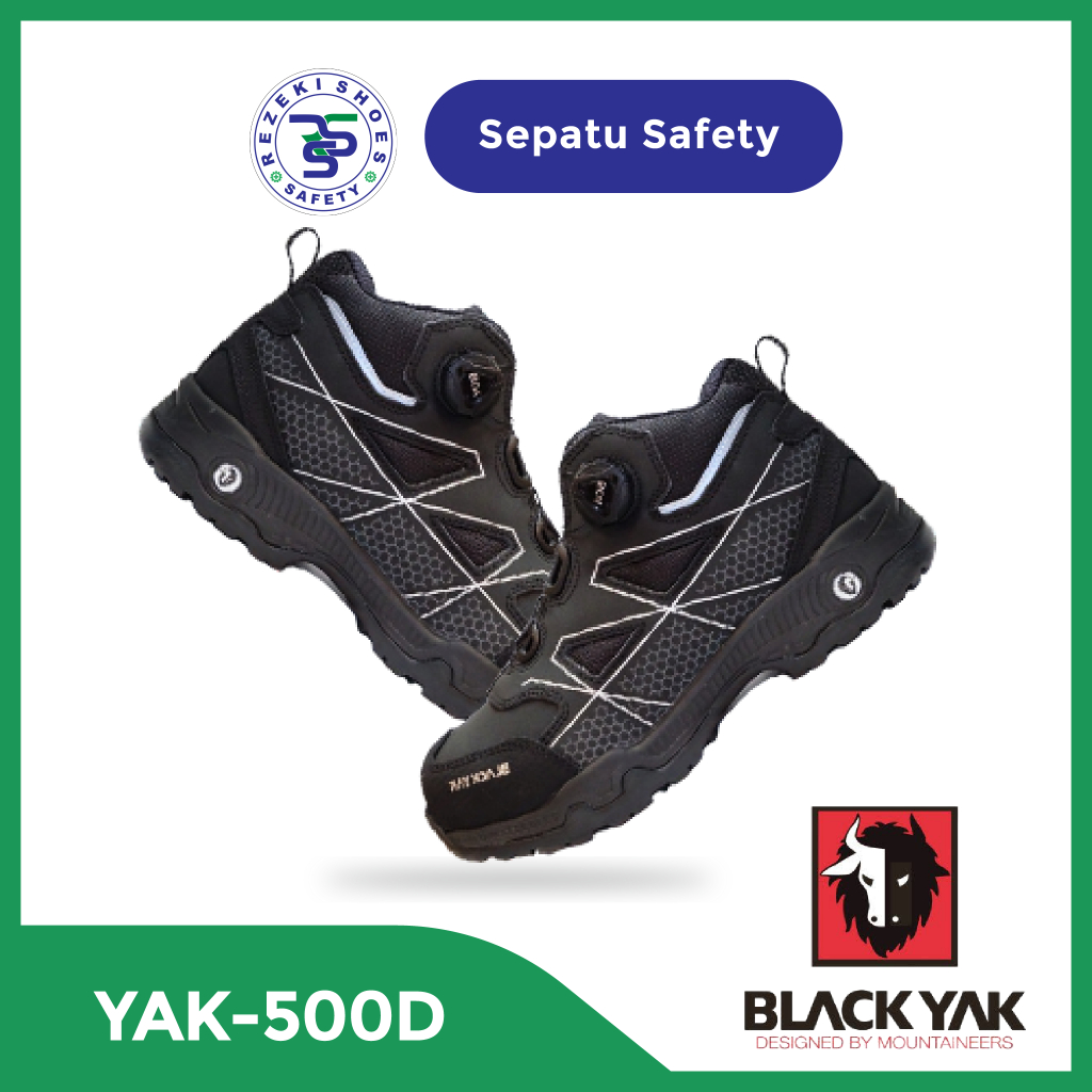 Sepatu Safety Black Yak 500D BOA - Sepatu Sport Safety Black Yak 500D