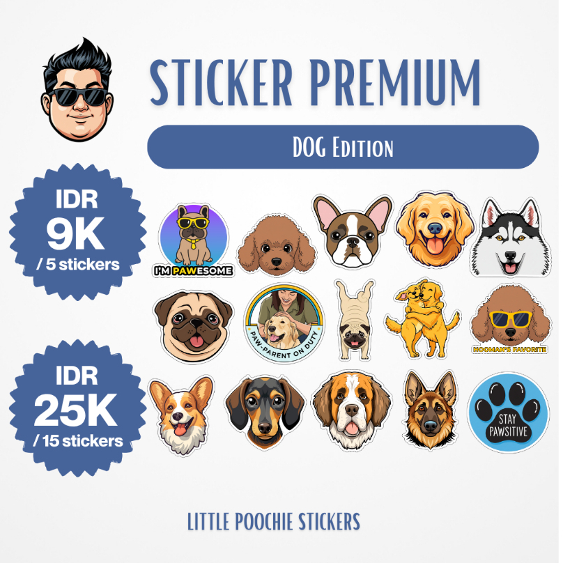

[STIKER PREMIUM] Dog/Anjing/Pet Edition - Little Poochie Stickers (Stiker HP Laptop Tumbler Helm Murah Berkualitas)