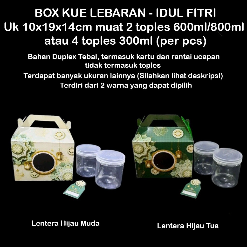 

Box Tenteng Kue Kering Muat 2 toples 600ml/800ml atau 4 toples 300ml - Hampers Lebaran Idul Fitri