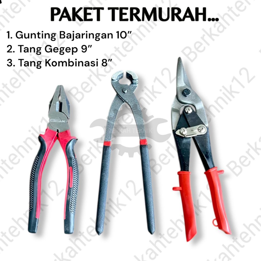 PROMO GUNTING BAJA RINGAN + GEGEP 9 INCH + TANG KOMBINASI 8 INCH
