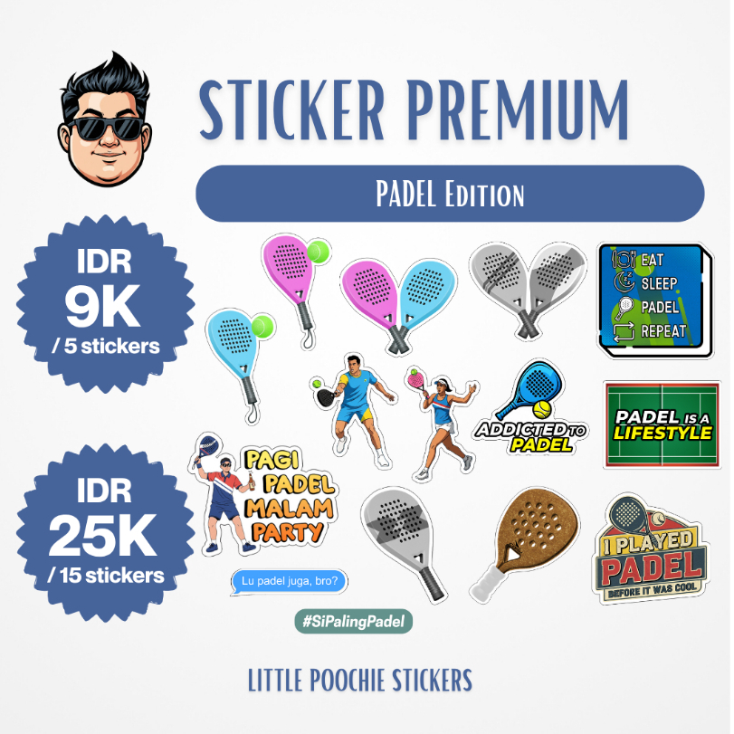 

[STIKER PREMIUM] Padel/Sport Edition - Little Poochie Stickers (Stiker HP Laptop Tumbler Helm Murah Berkualitas)