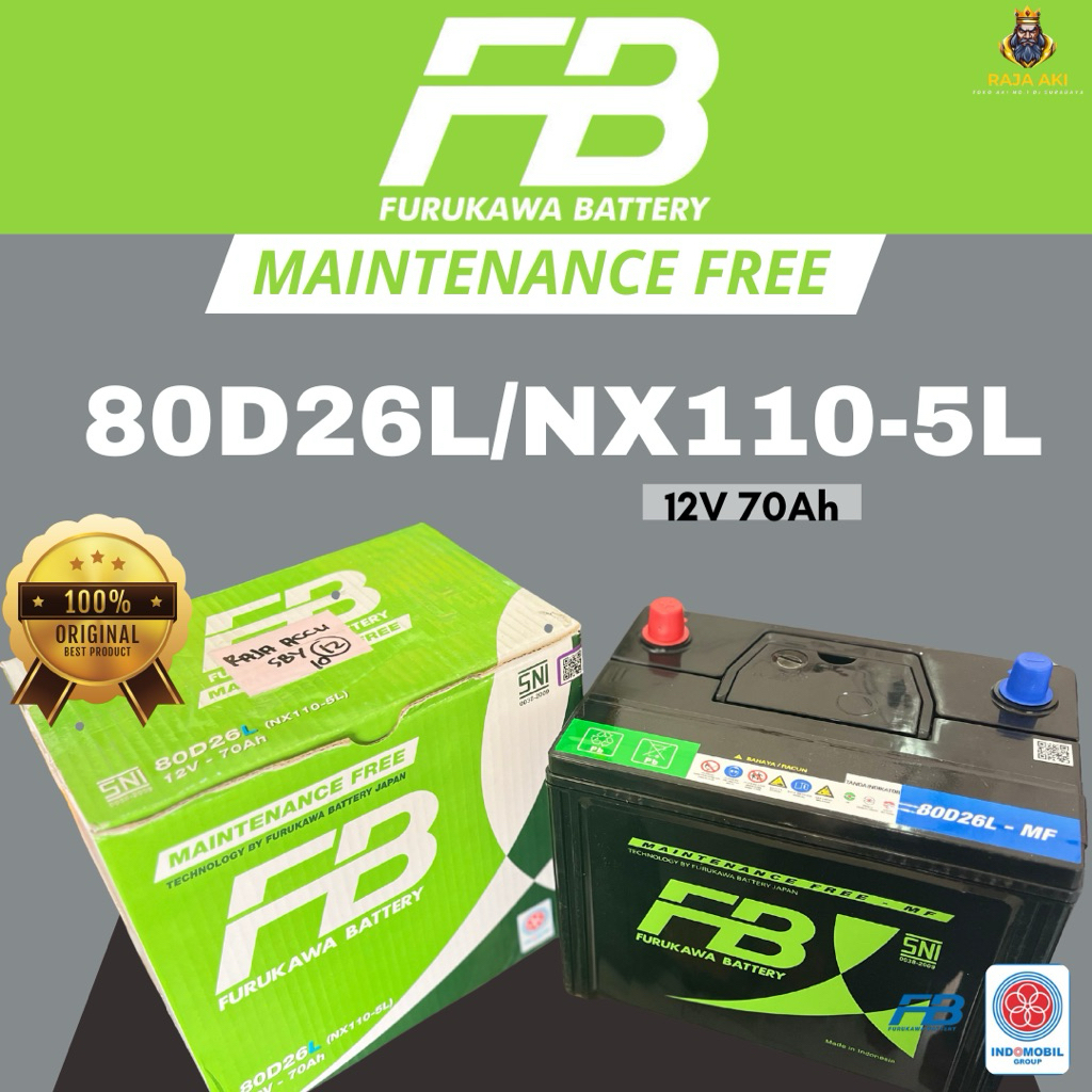 AKI MOBIL FB INDOMOBIL MF KERING 80D26L COCOK UNTUK MOBIL MAZDA BIANTE PAJERO SPORT DIESEL ISUZU DMA