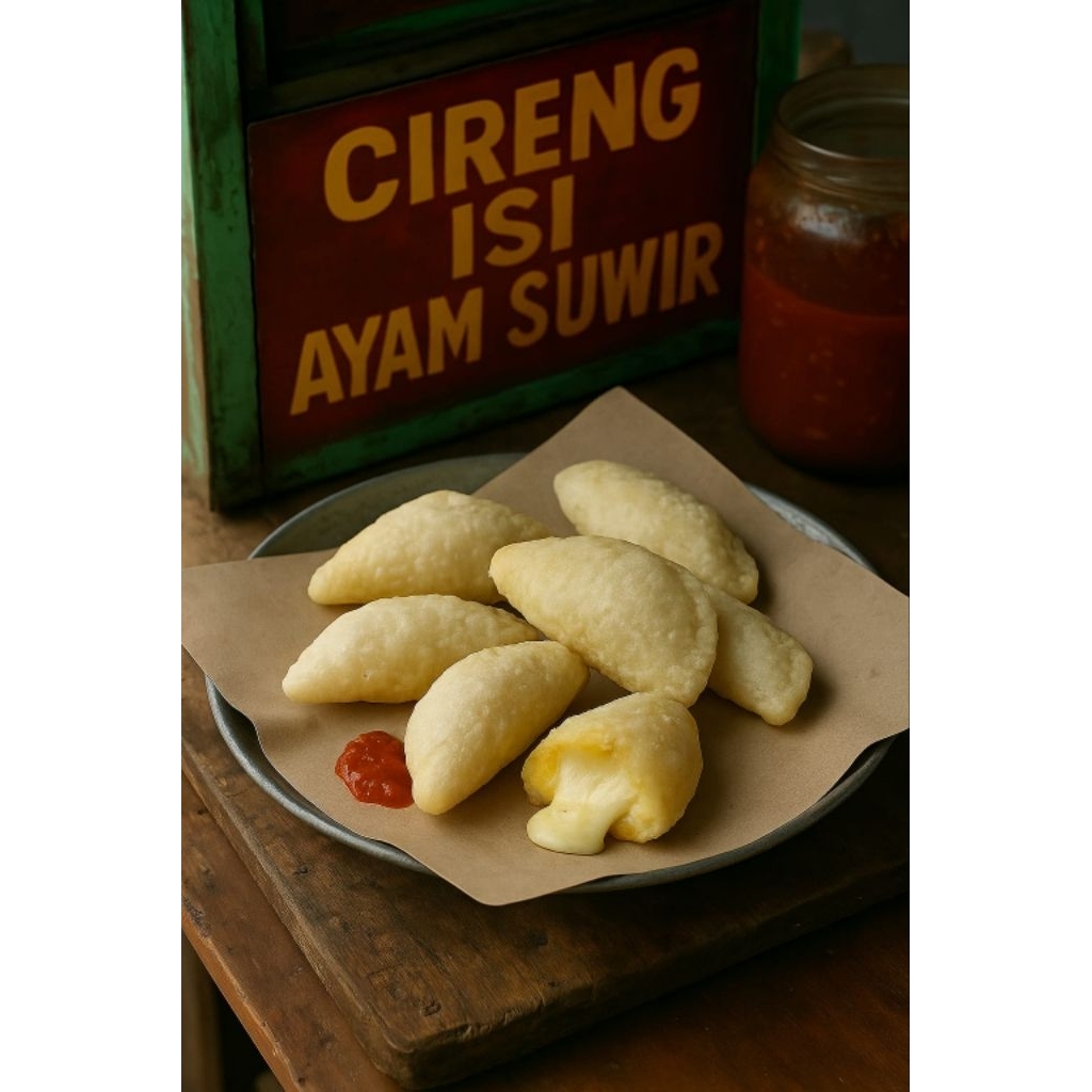 

Cireng ayam suwir / cireng keju lumer