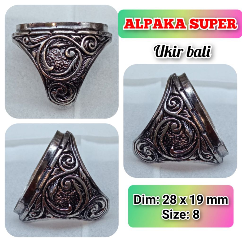 ring emban batu akik dan permata alpaka super alpaka bakar.21
