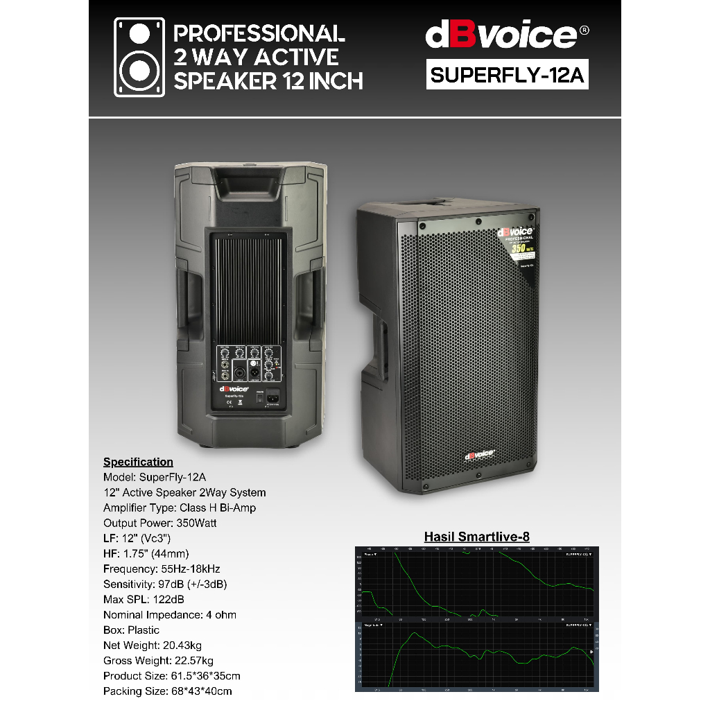 SUPERFLY-12A SPEAKER AKTIF 12 INCH DBVOICE ORIGINAL / SPEAKER AKTIF 12 INCH