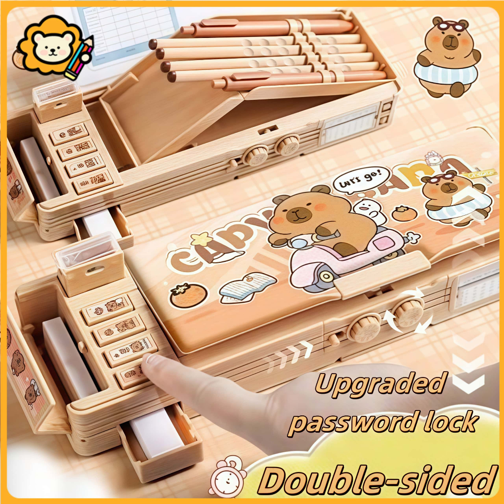 

Capybara Multifunctional Pencil Case With Password Lock For Capacity Upgrade Bawa pena