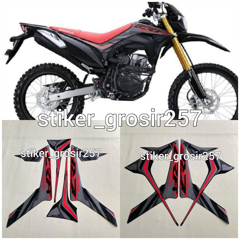 STIKER STRIPING LIS LES BODY MOTOR HONDA CRF 150 L 2019 2020 HITAM MERAH