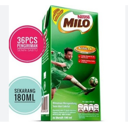

Milo UHT 180ml x 36pcs (GoSend jakarta dan sekitar)