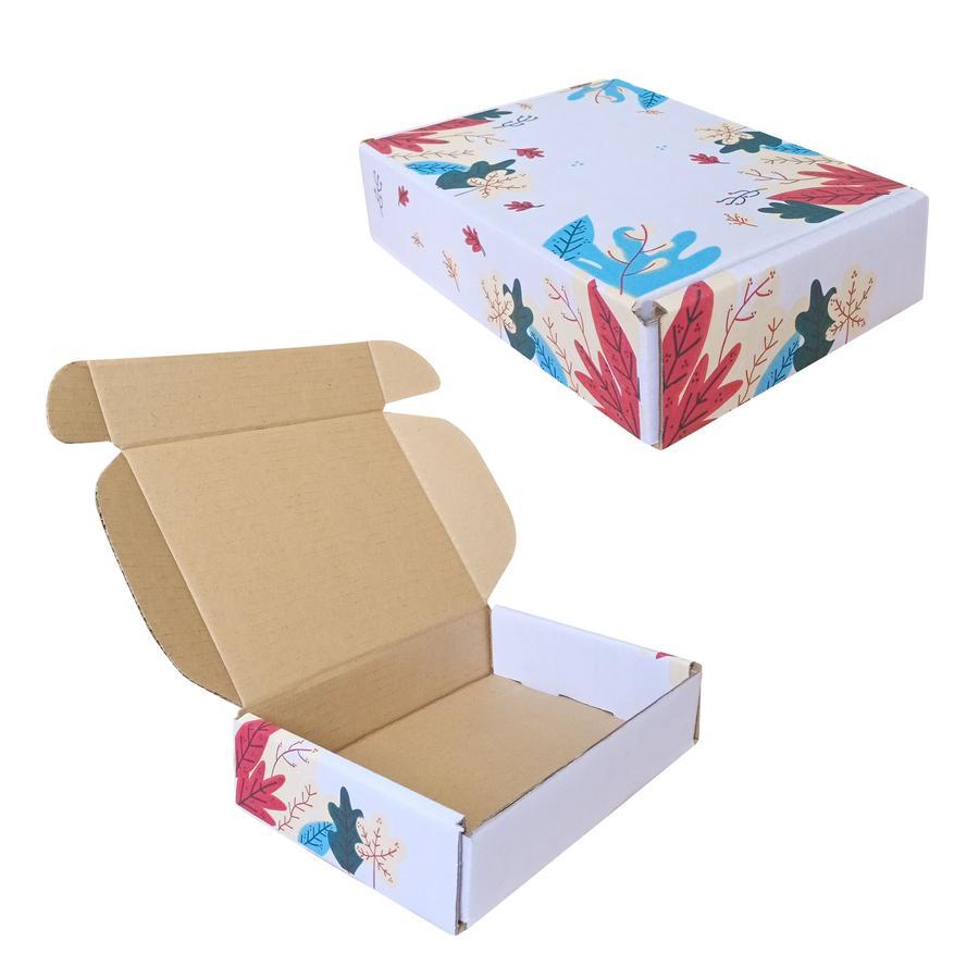 

Dus Hampers Box Packaging Model Pizza Autum Floral Bahan Paper Kratf Coklat 20x15x5