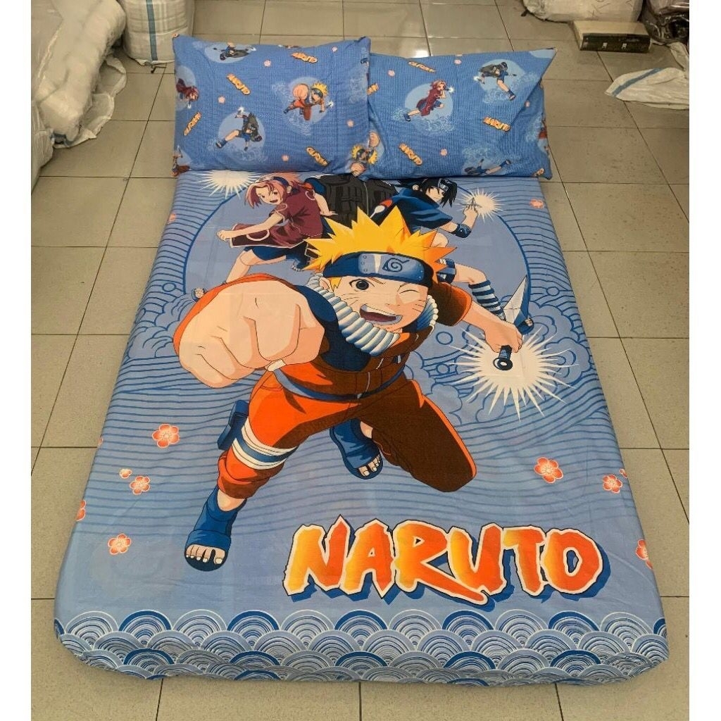 SPREI KARET KATUN PREMIUM 90/100/120/140/160/180/200 motif Naruto Blue Anime Jepang Japan Manga