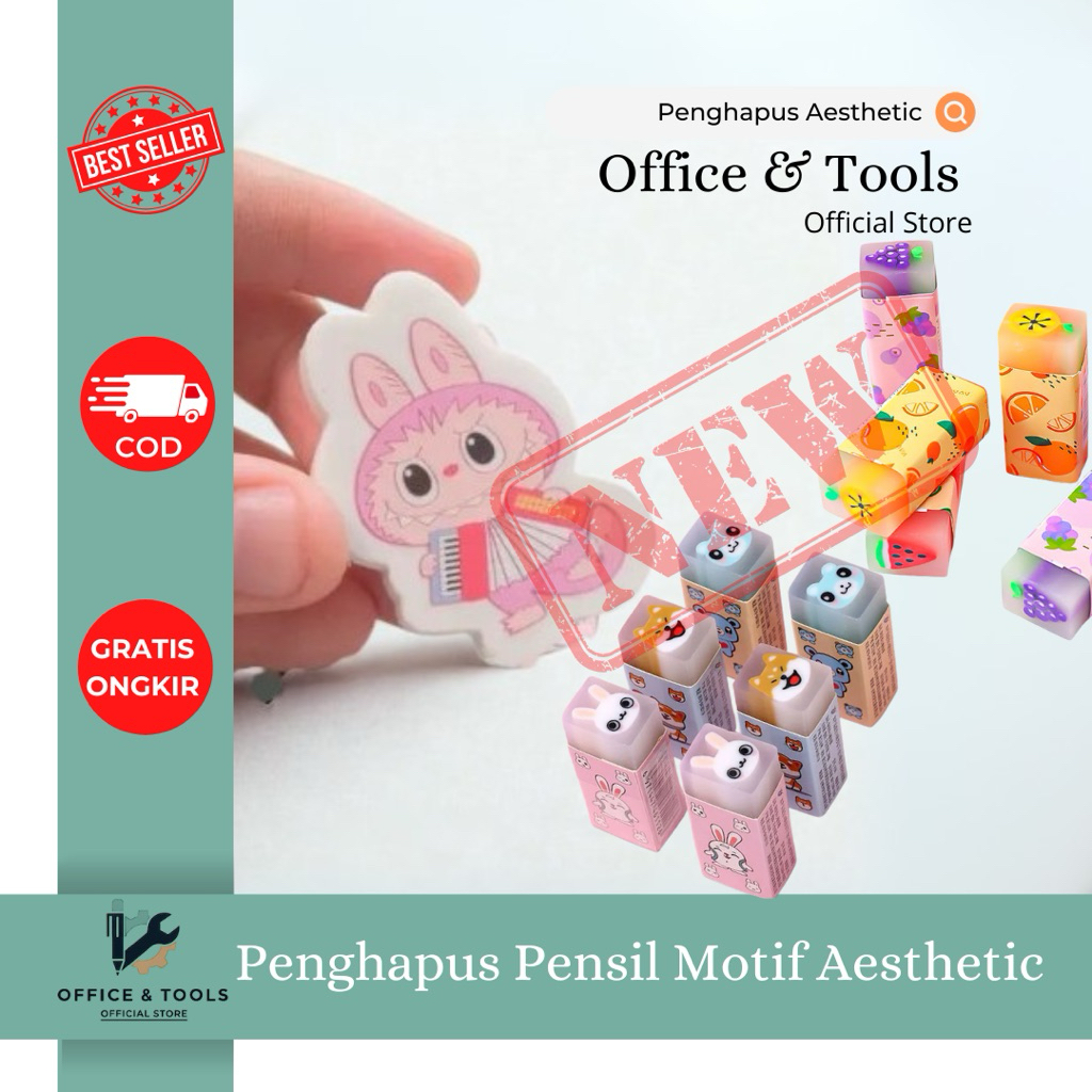

Penghapus Pensil Karet Motif Lucu Aesthetic Office & Tools