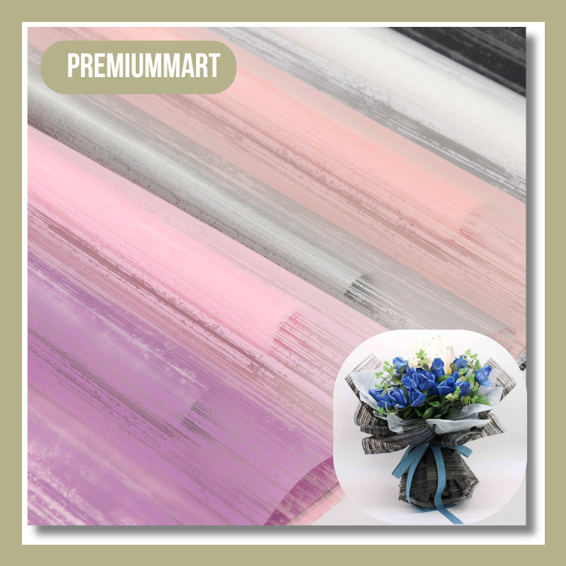 

20 LEMBAR Flower Wrapping Paper Cellophane Bouquet Florist Kertas Buket Stripe KB110