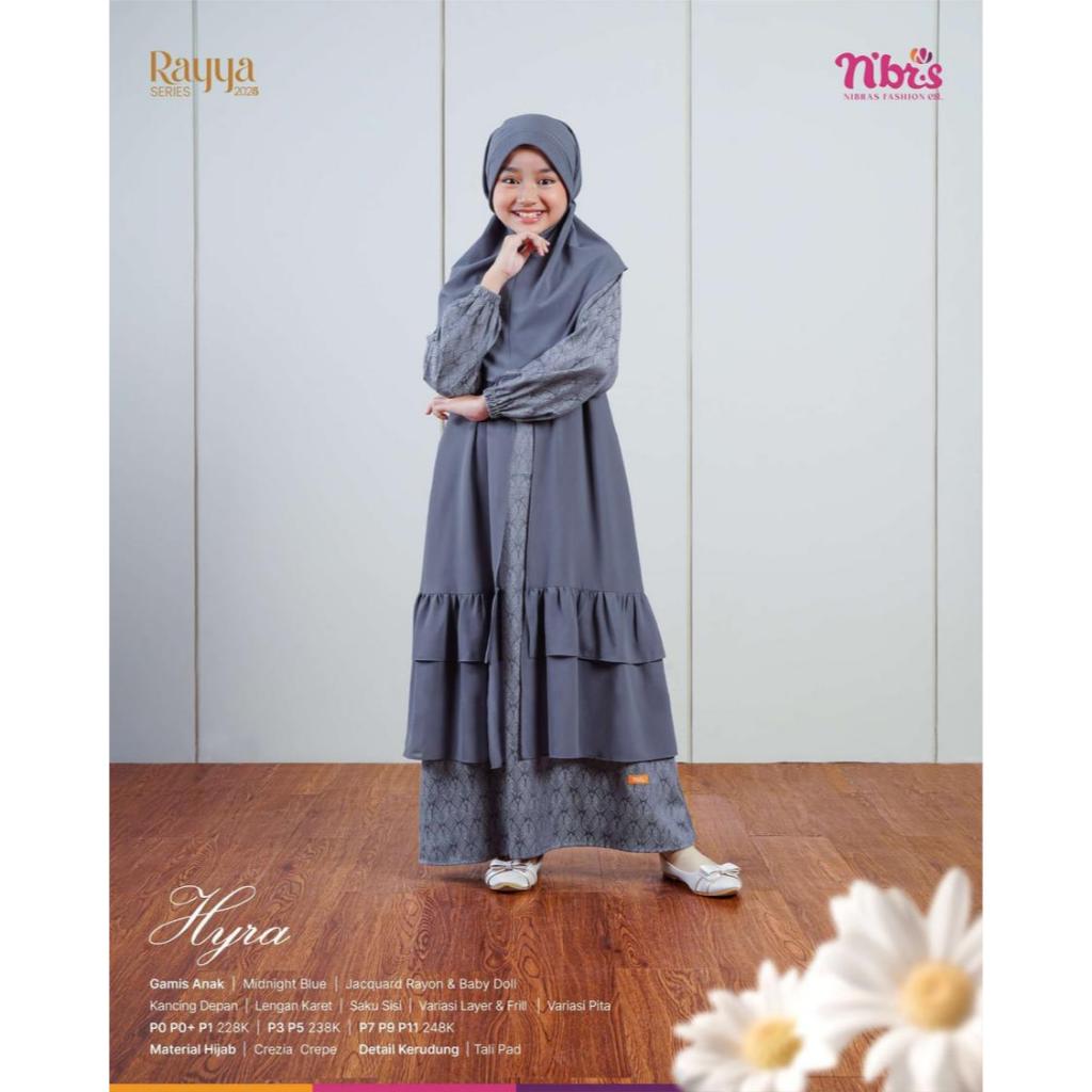 Nibras Dress Kids Gamis Anak Perempuan Tanggung Set Baju Dan Hijab - Hyra